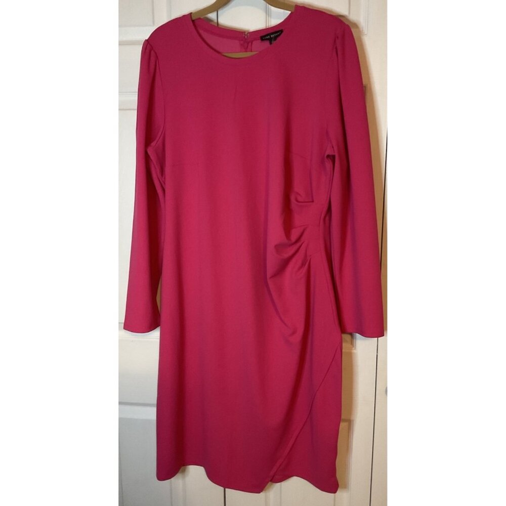 Lane Bryant Hot Pink Long Sleeve Midi Dress Size‎ 18/20